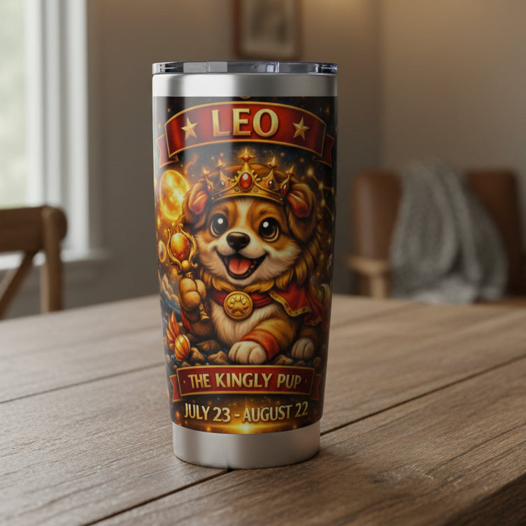 Leo Dog Zodiac Tumbler - The Kingly Pup