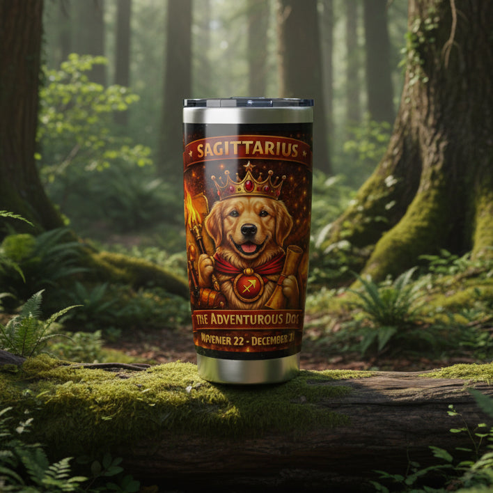 Sagittarius Pup Zodiac Tumbler - The Adventurous Pup