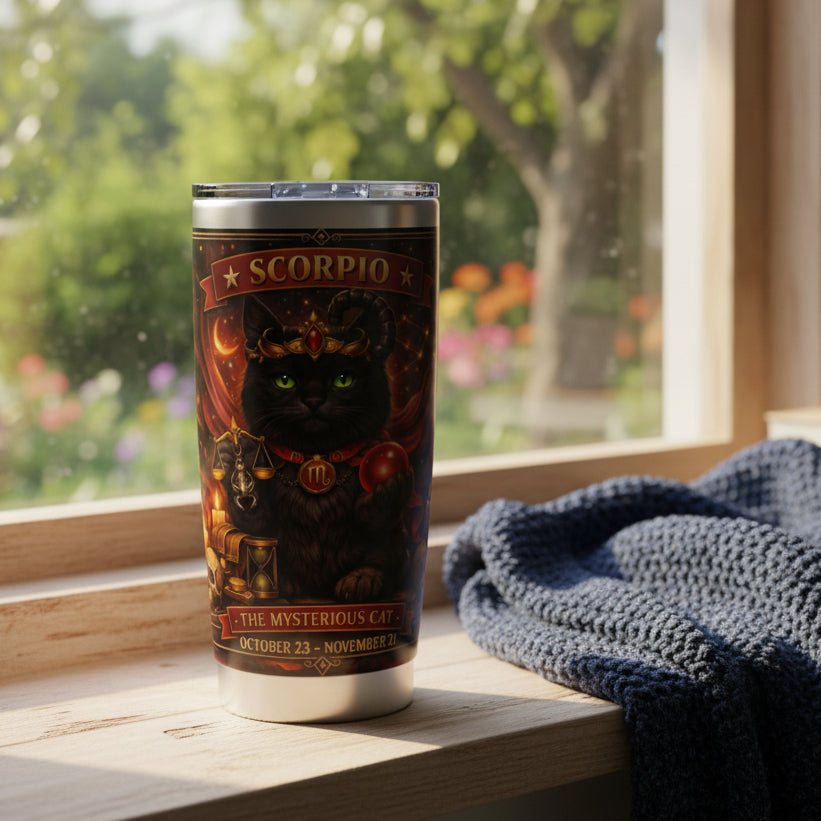 Scorpio Cat Zodiac Tumbler - The Mysterious Cat