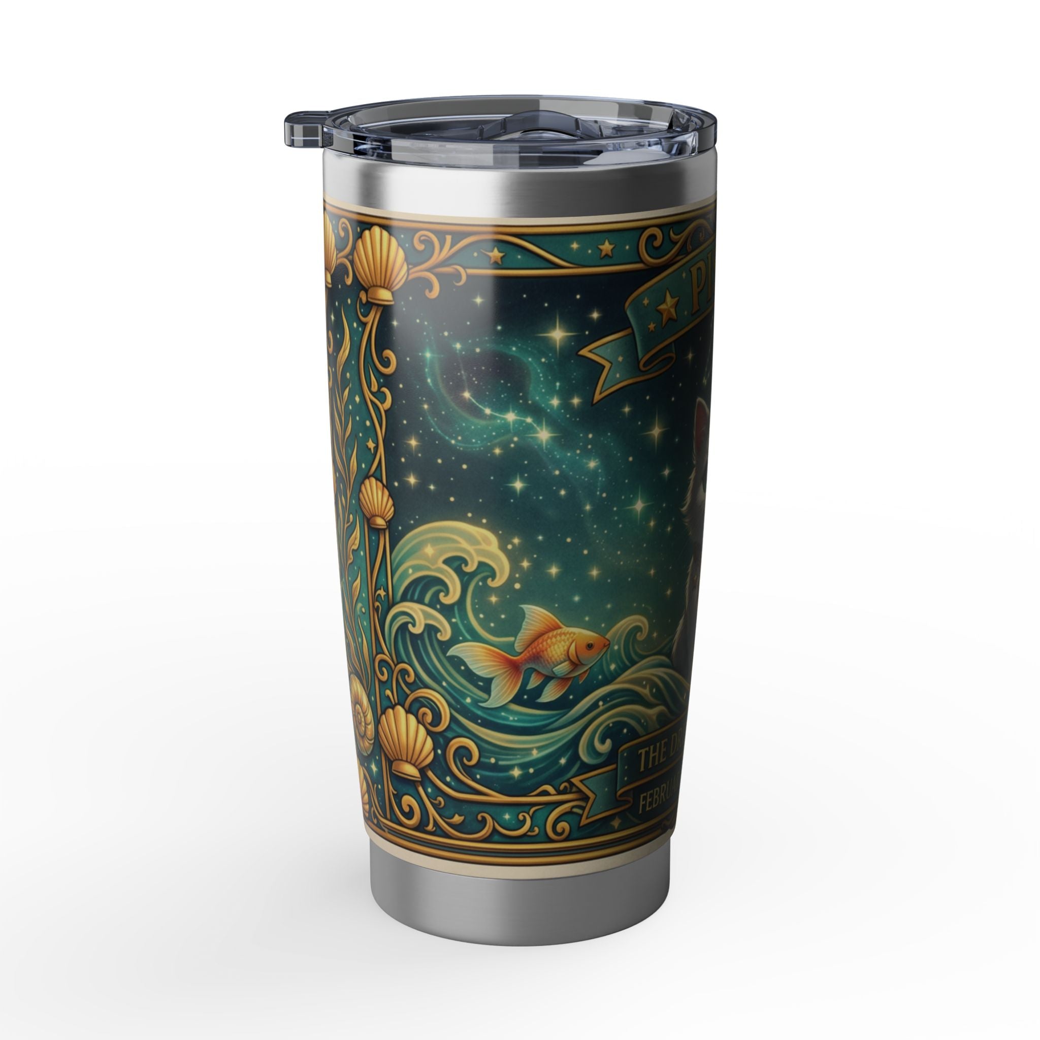 Pisces Cat Zodiac Tumbler - The Dreamy Drifter Cat