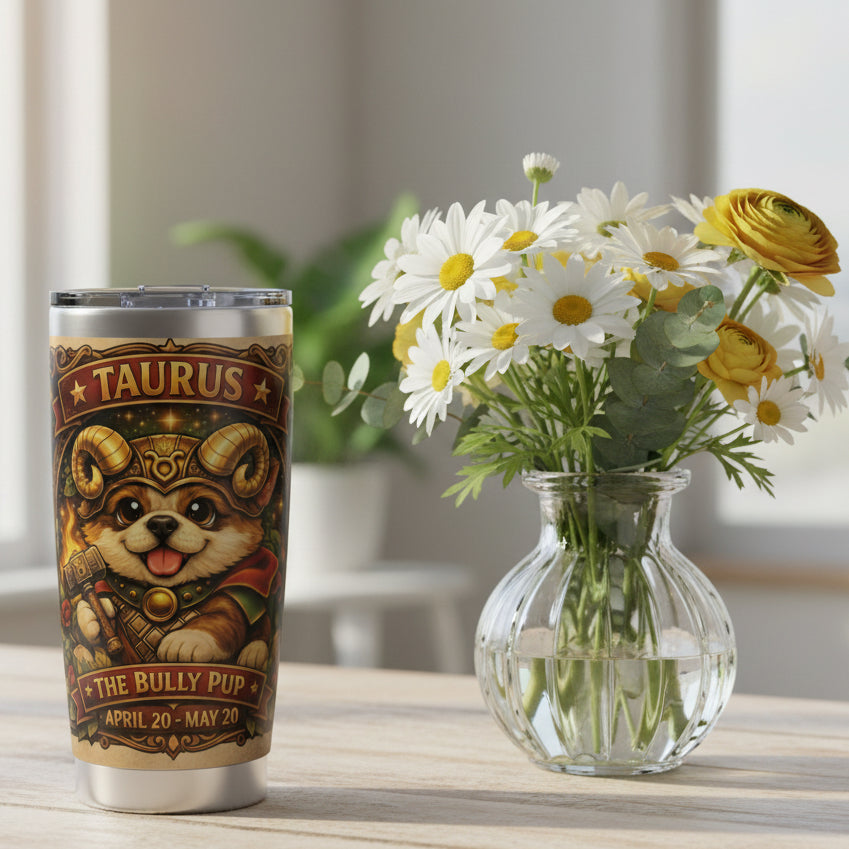 Taurus Pup Zodiac Tumbler - The Bully Pup