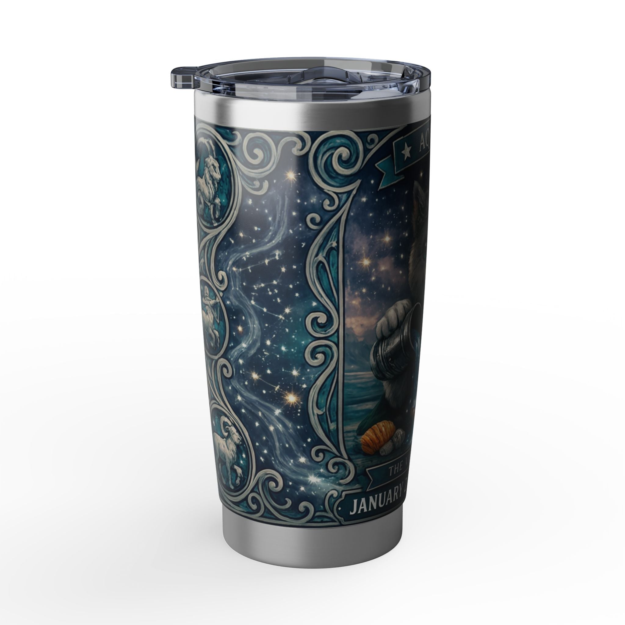 Aquarius Pup Zodiac Tumbler - The Visionary Pup