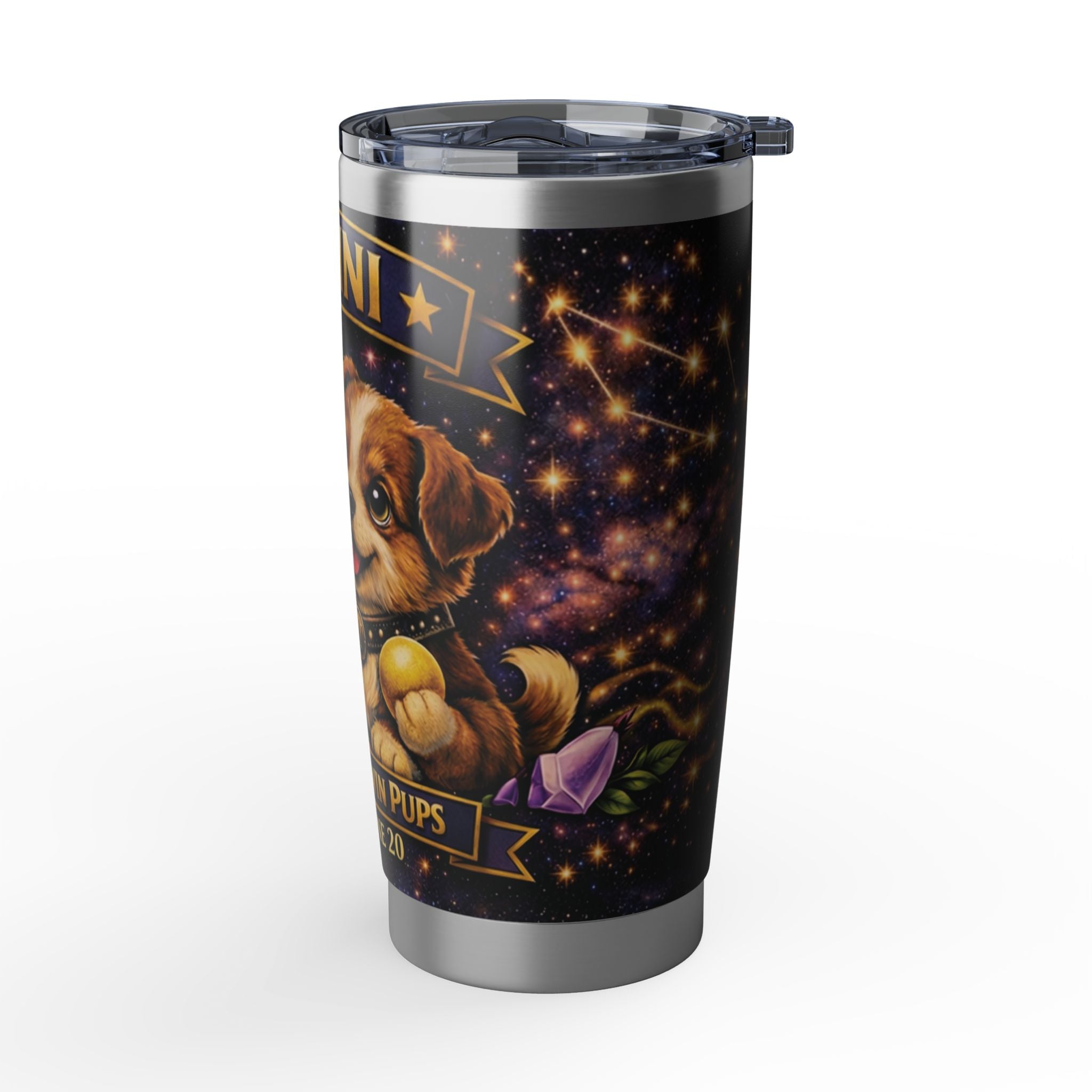 Gemini Dog Zodiac Tumbler - The Twin Spirits