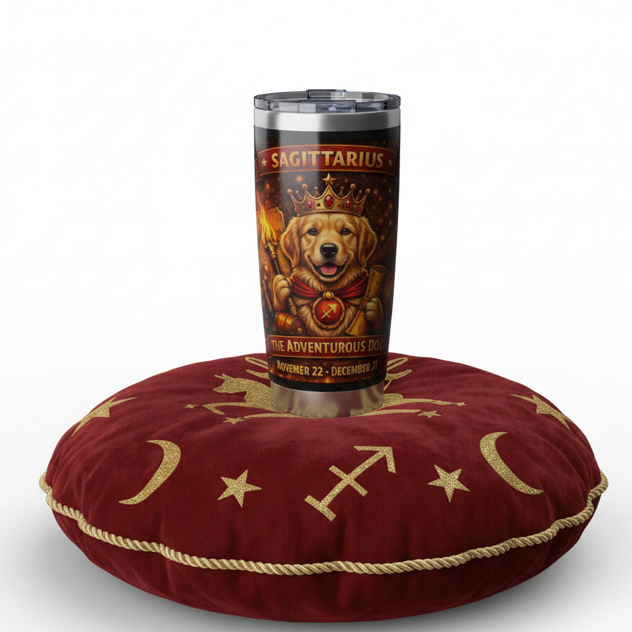 Sagittarius Pup Zodiac Tumbler - The Adventurous Pup