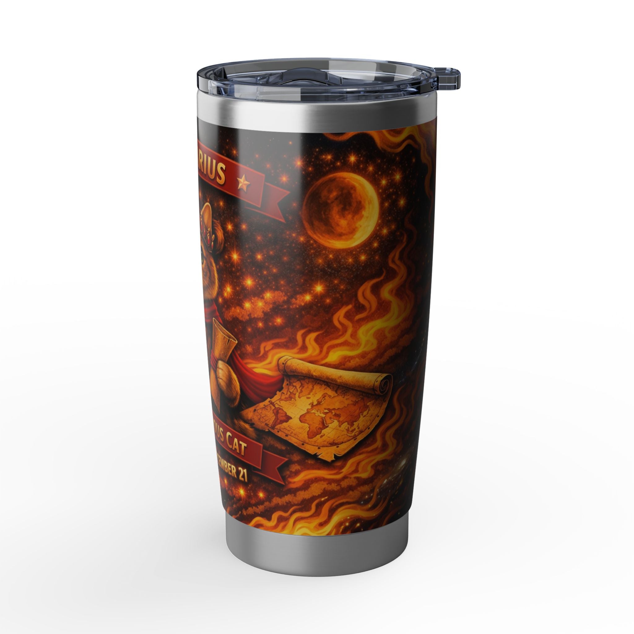 Sagittarius Cat Zodiac Tumbler - The Adventurous Cat