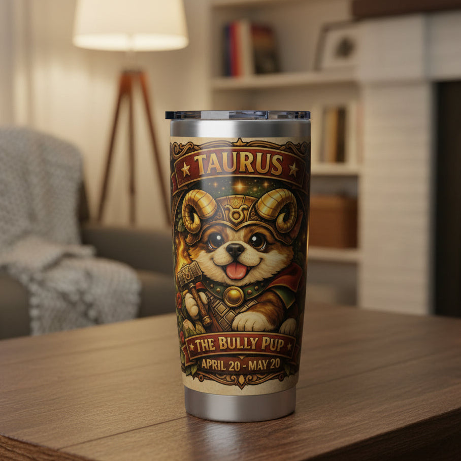 Taurus Pup Zodiac Tumbler - The Bully Pup