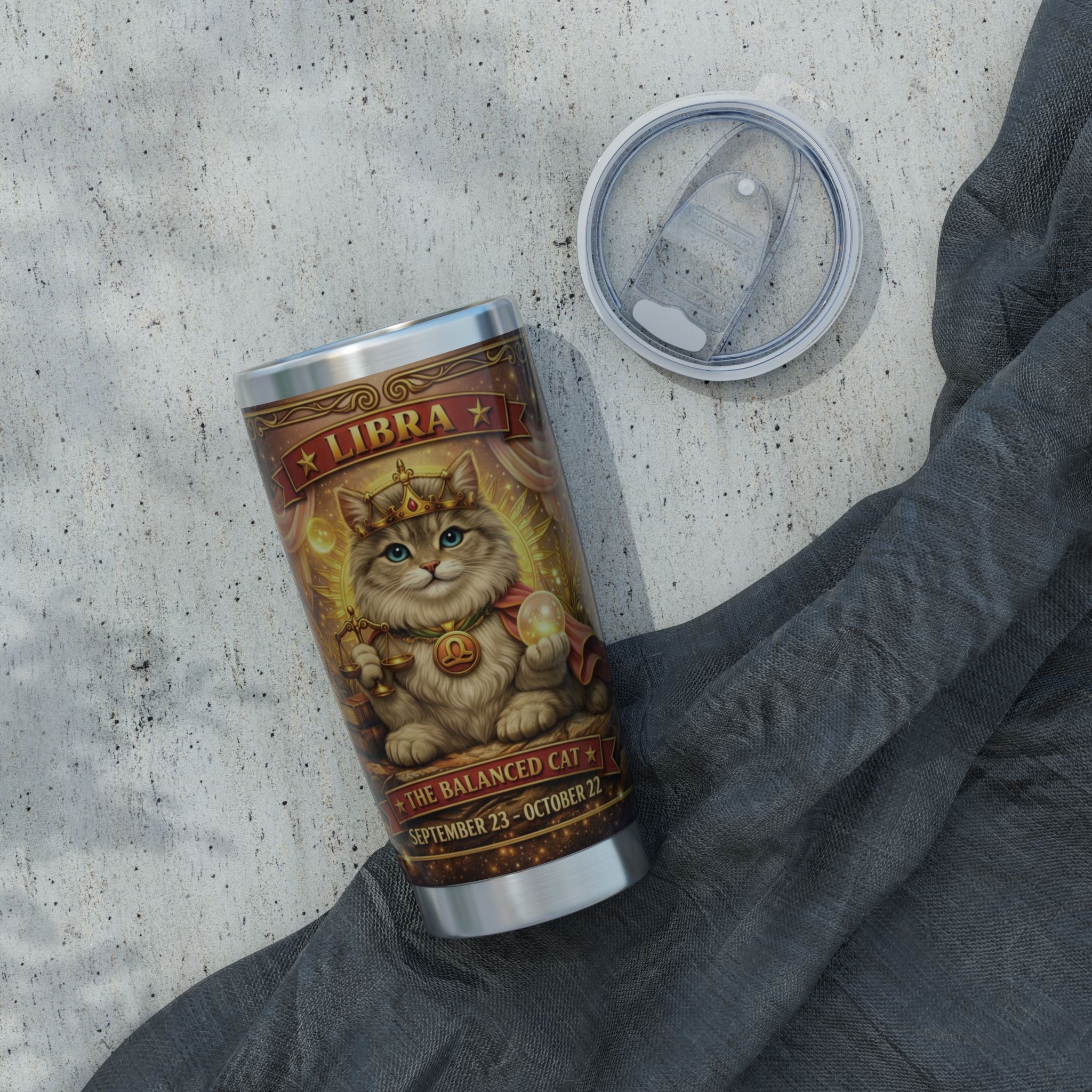 Libra Cat Zodiac Tumbler - The Balanced Cat