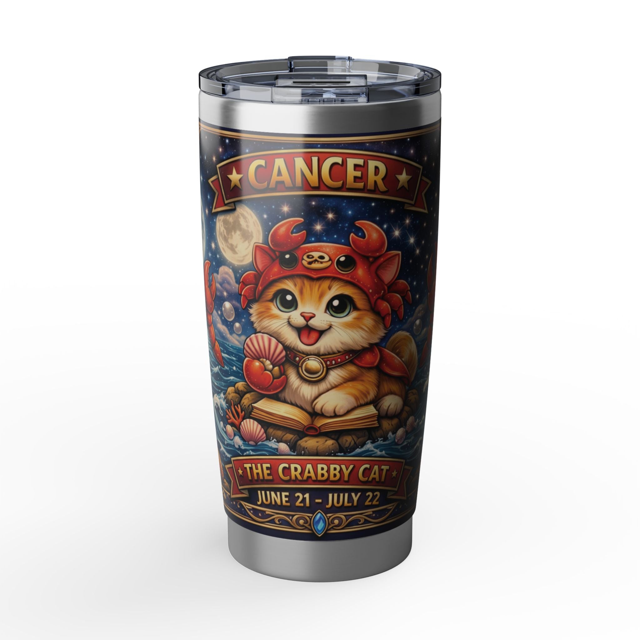 Cancer Cat Zodiac Tumbler - The Crabby Cat