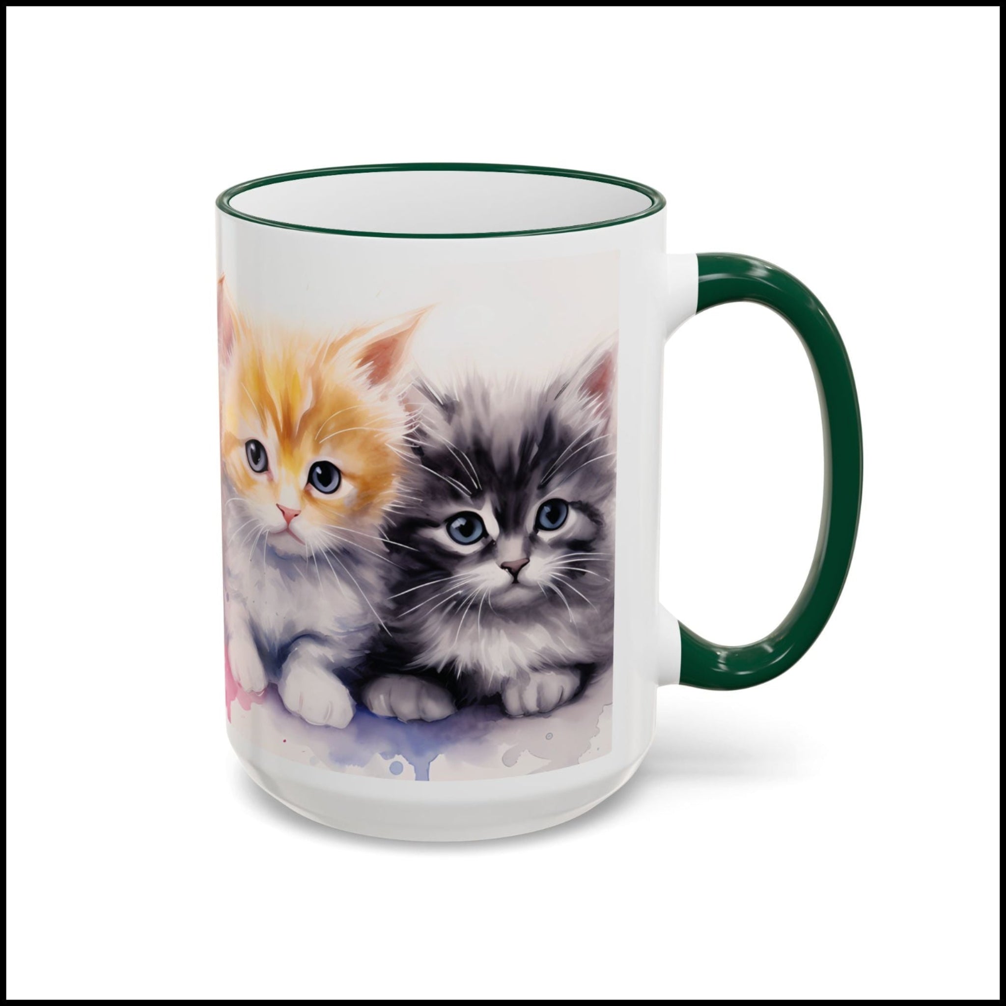 Mug with two kittens on a white background